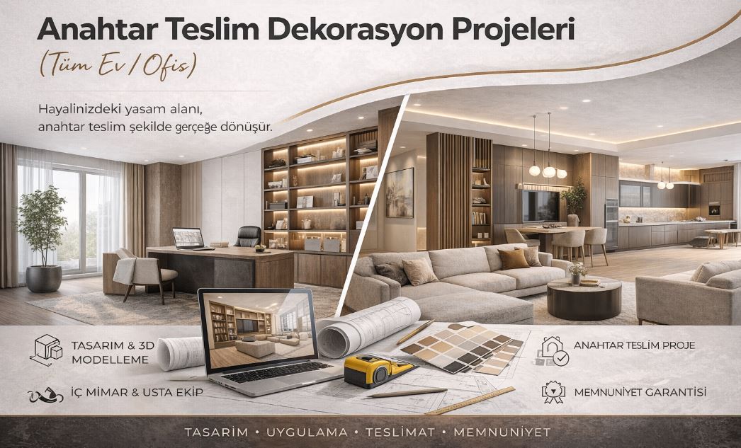 Anahtar Teslim Dekorasyon Projeleri (Tüm Ev/Ofis)